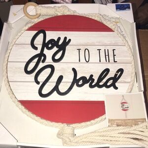 NIB “Joy to the World” Xmas Wall Hanging
